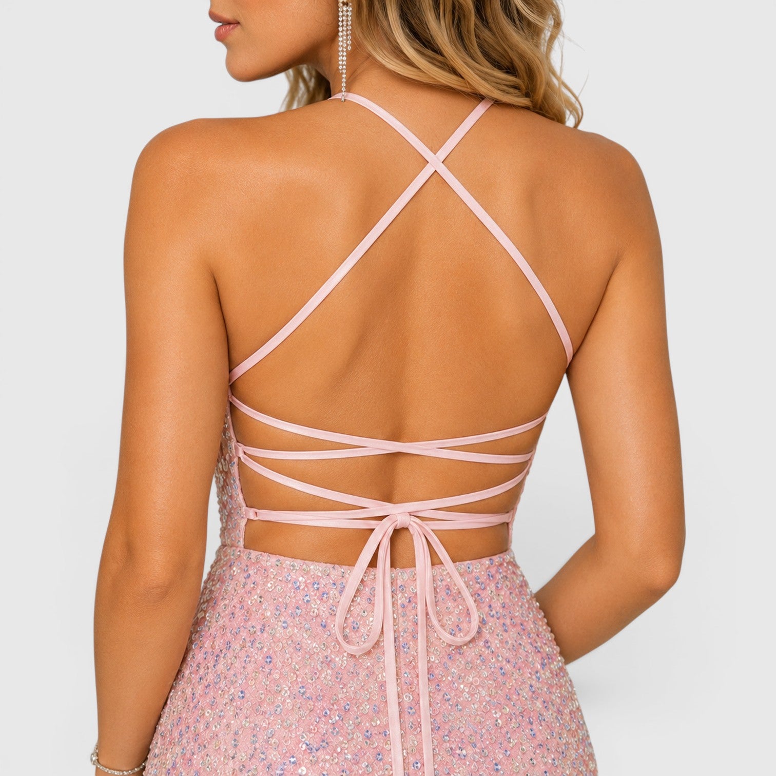Monvaline | Women's Sequin Slim Fit Bodycon Mini Party Dress