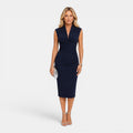 Monvaline | Women's Slim Fit Midi Dress for Smart Casual Summer Outfits