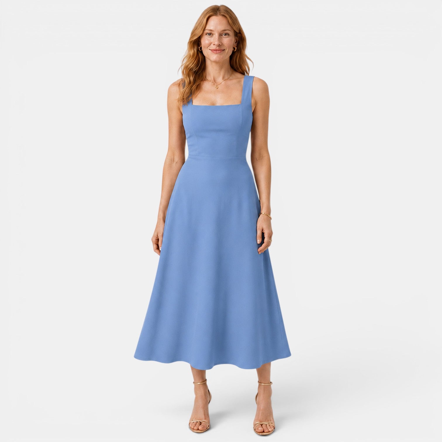 Monvaline | Women's Slim Fit Midi Dress for Summer Parties and Events