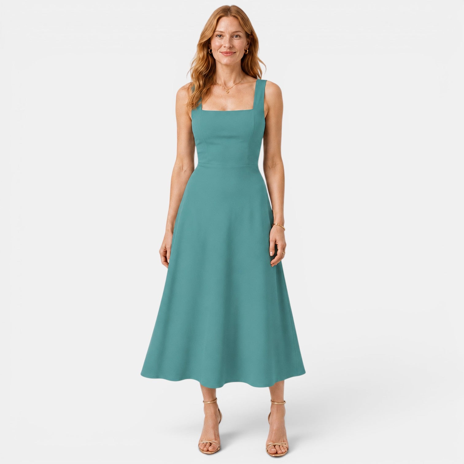 Monvaline | Women's Slim Fit Midi Dress for Summer Parties and Events