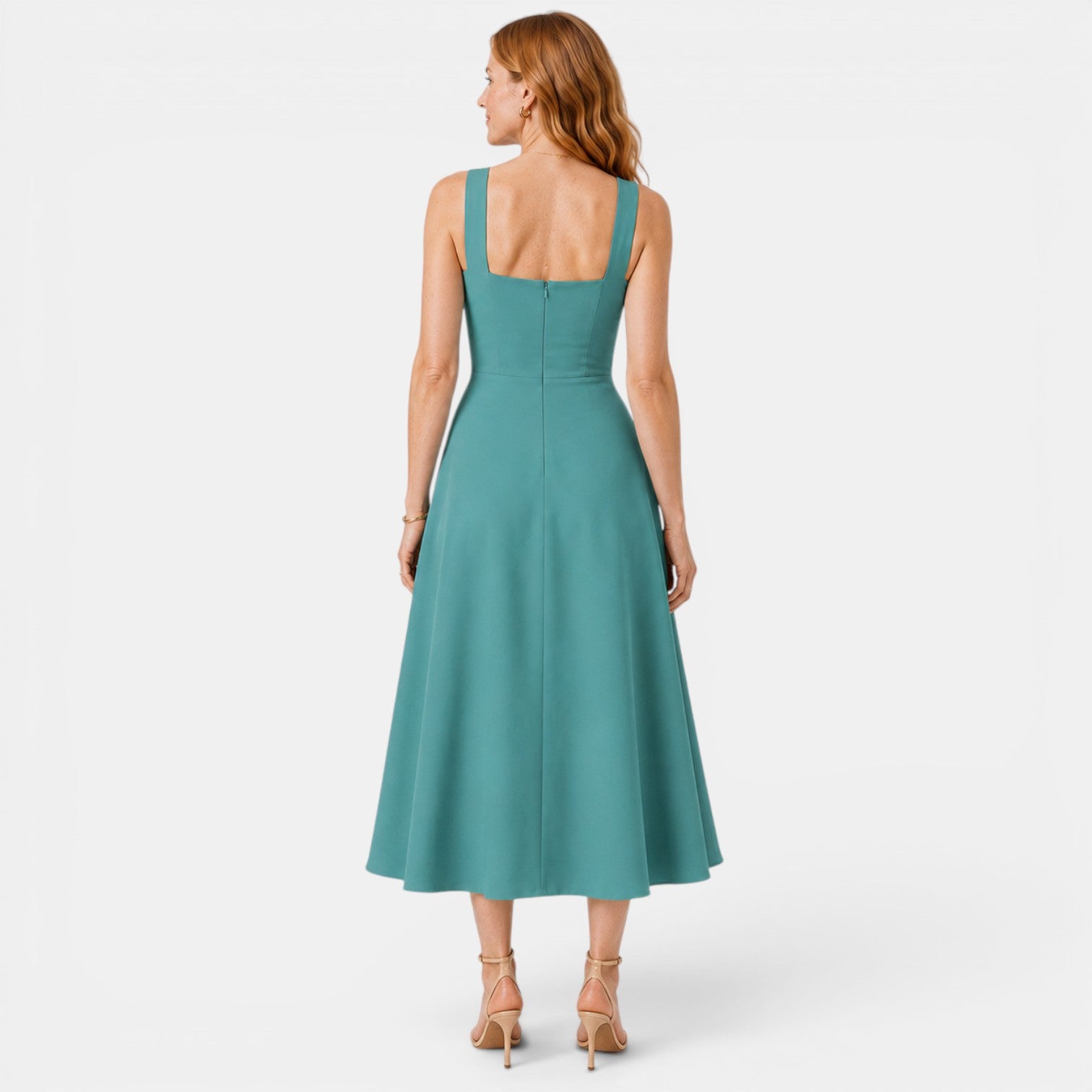 Monvaline | Women's Slim Fit Midi Dress for Summer Parties and Events