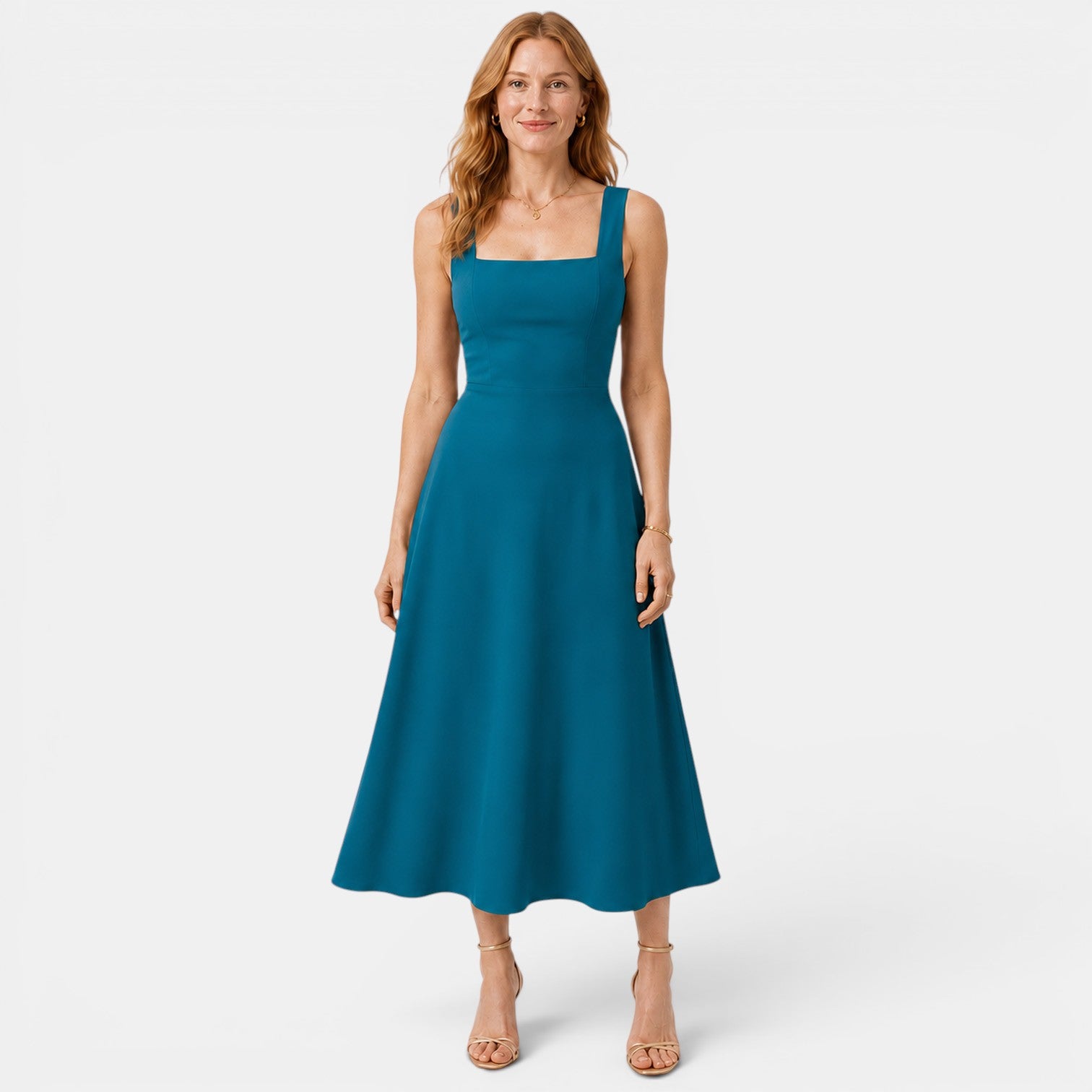 Monvaline | Women's Slim Fit Midi Dress for Summer Parties and Events