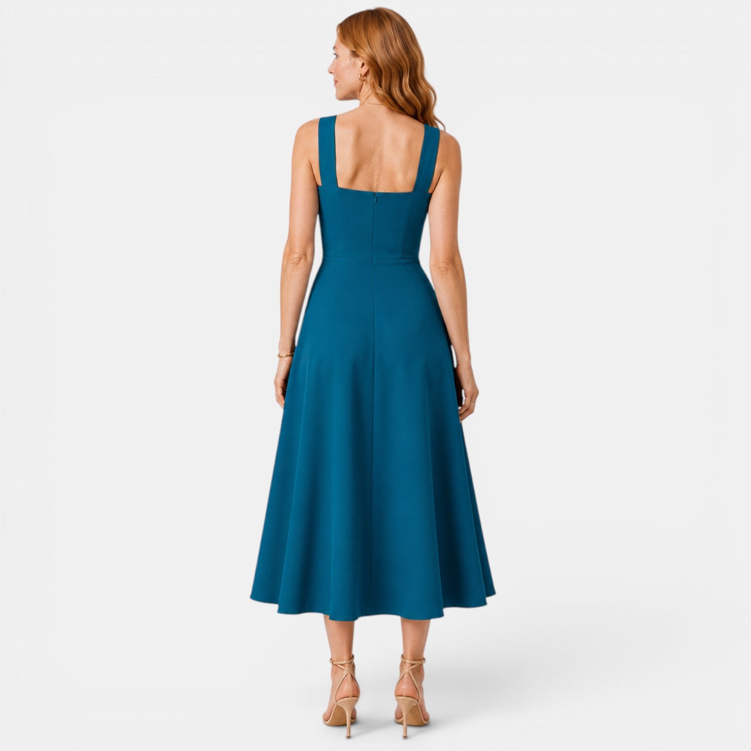 Monvaline | Women's Slim Fit Midi Dress for Summer Parties and Events