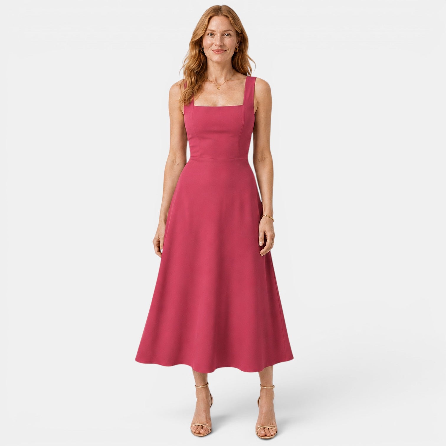 Monvaline | Women's Slim Fit Midi Dress for Summer Parties and Events