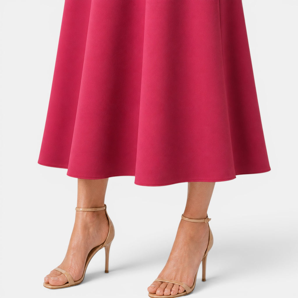 Monvaline | Women's Slim Fit Midi Dress for Summer Parties and Events