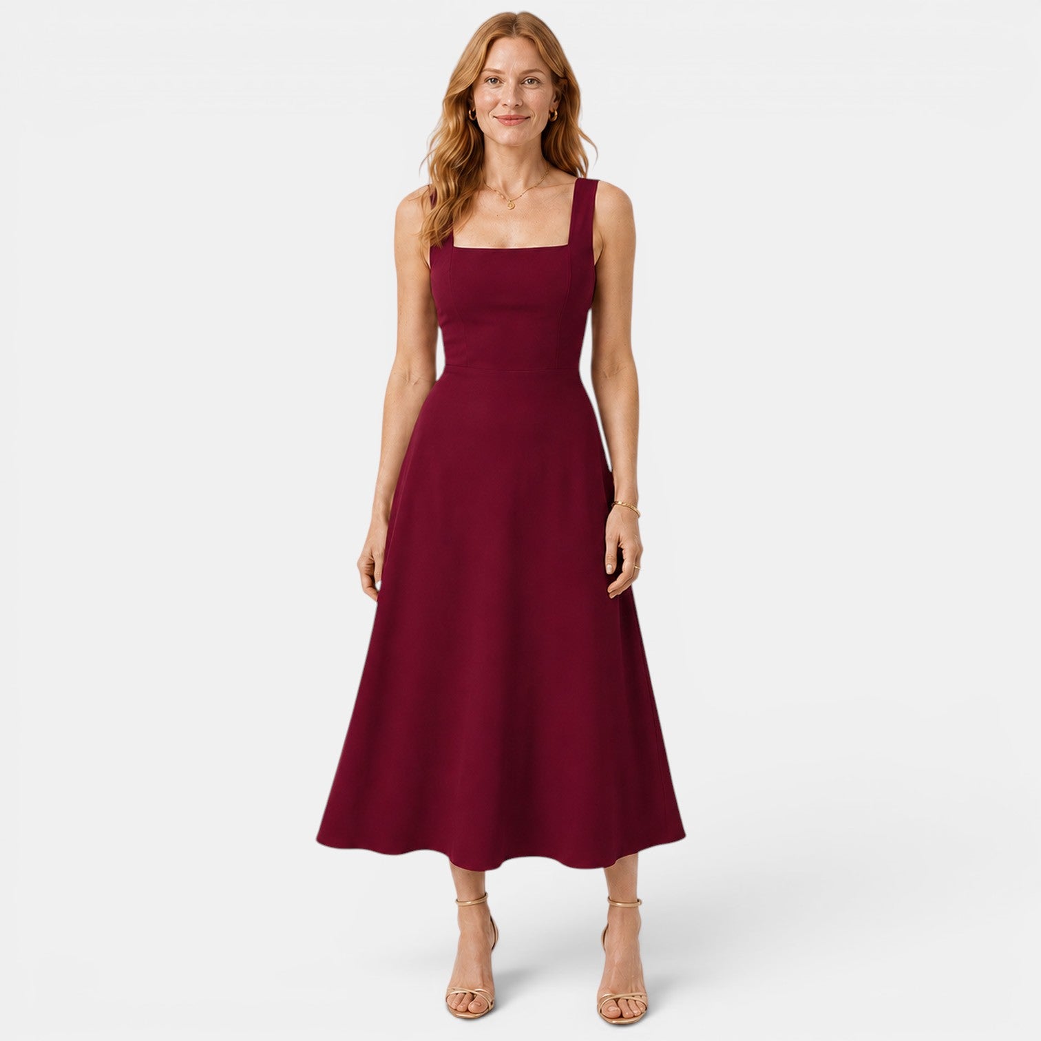 Monvaline | Women's Slim Fit Midi Dress for Summer Parties and Events