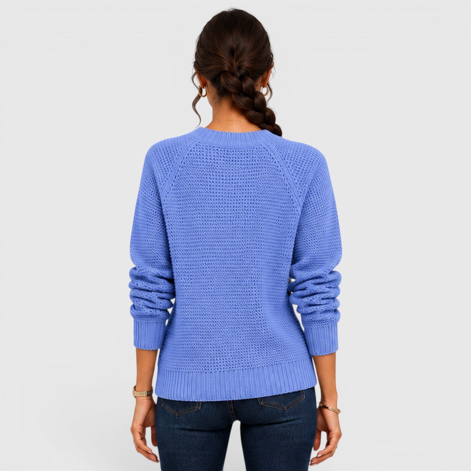 Monvaline | Women's Soft Chenille Crew Neck Jumper for Work