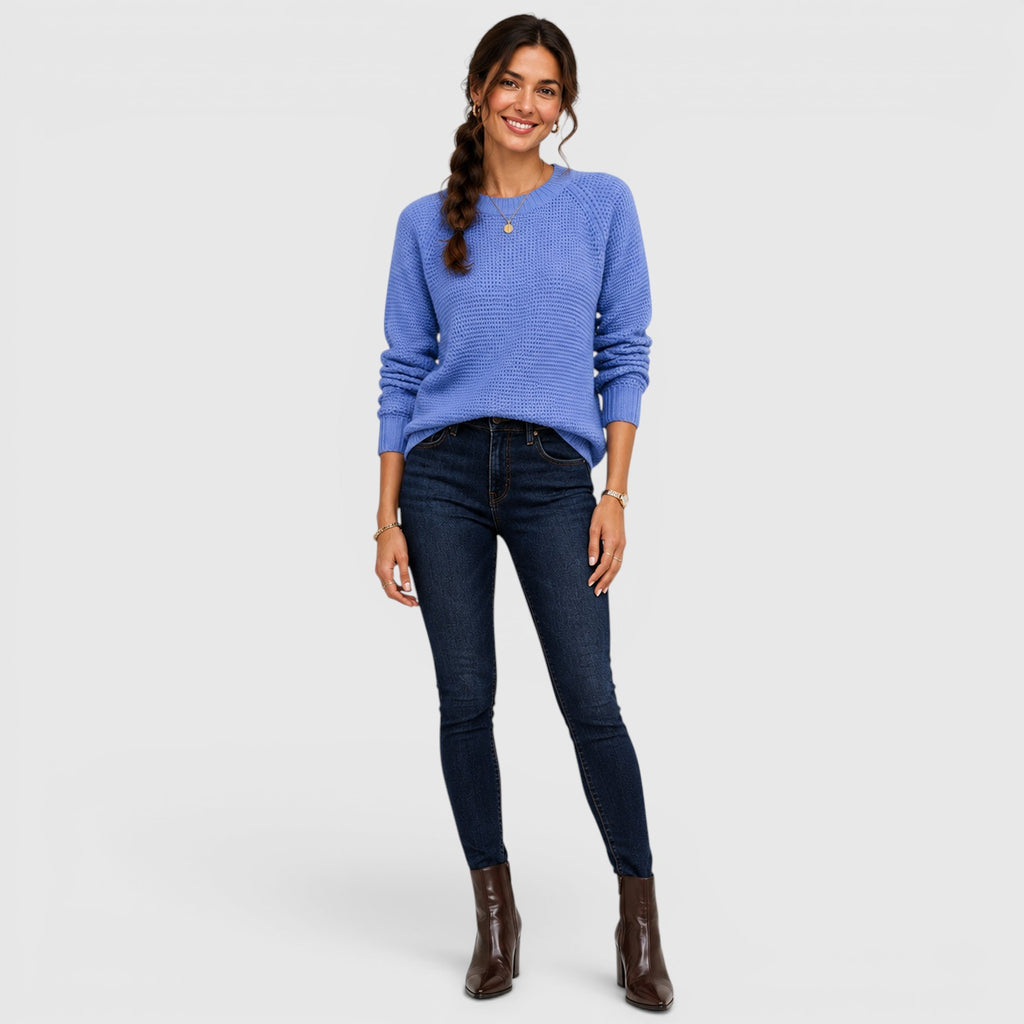 Monvaline | Women's Soft Chenille Crew Neck Jumper for Work