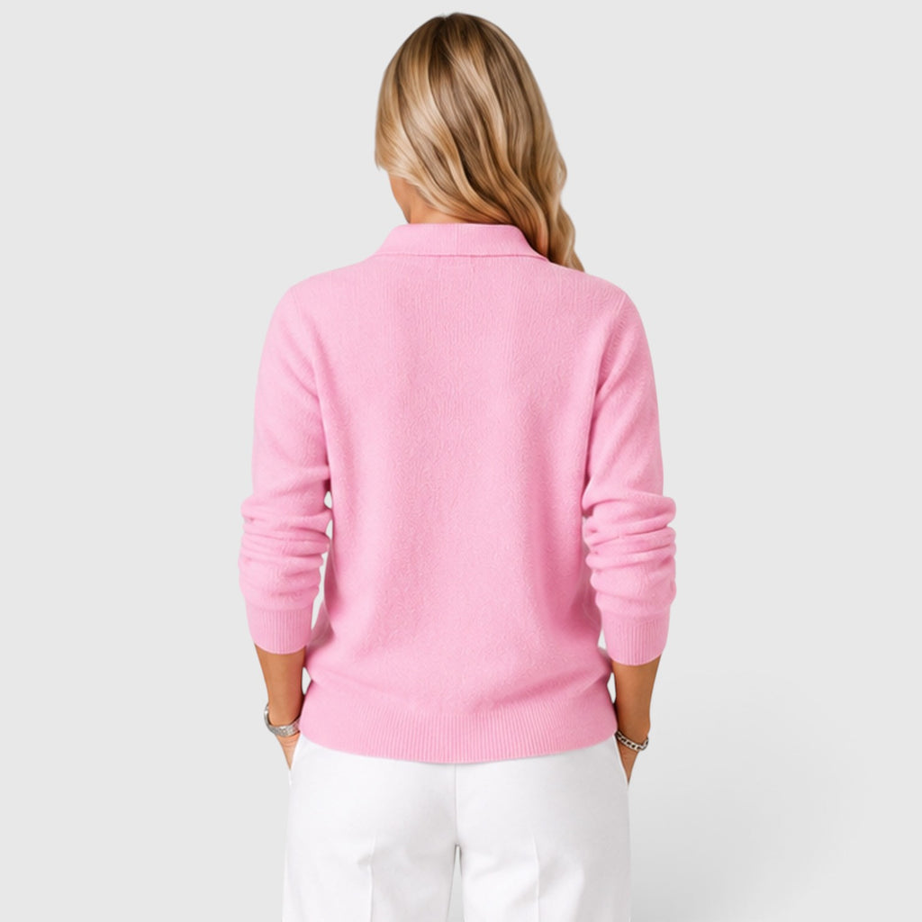 Monvaline | Women's Soft Knit Collared Cardigan Button-Up Classic Style