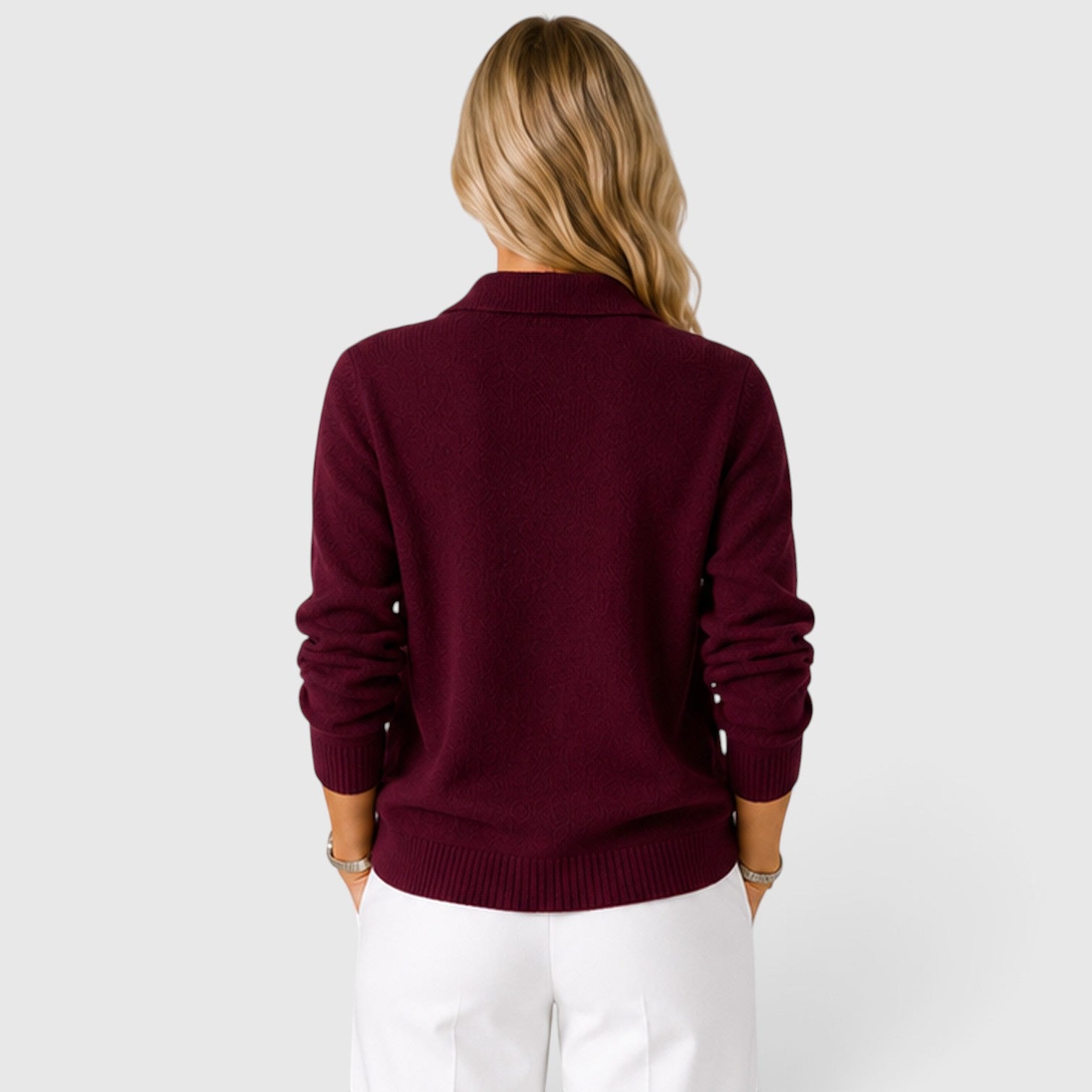 Monvaline | Women's Soft Knit Collared Cardigan Button-Up Classic Style