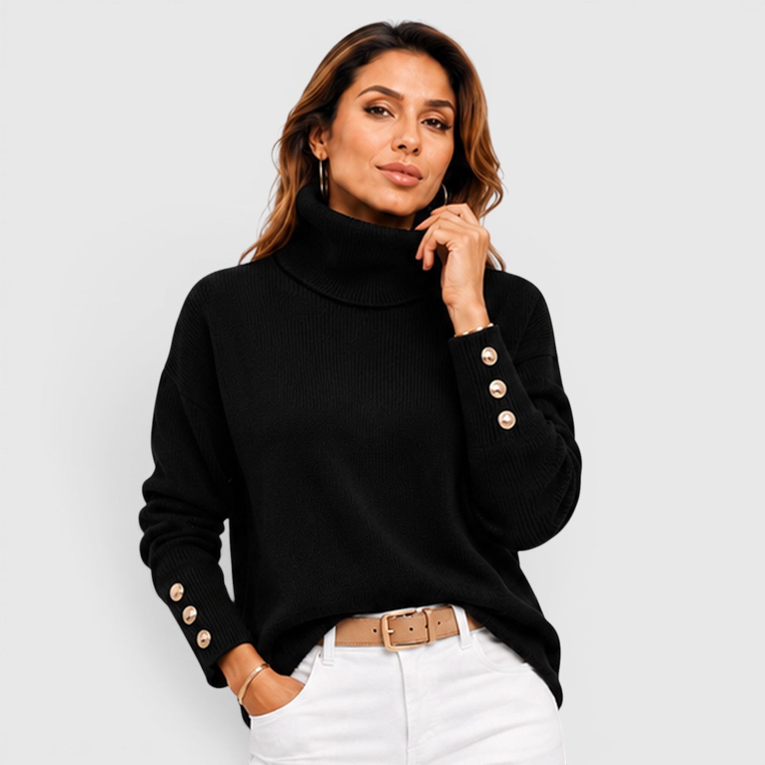 Monvaline | Women's Soft Knit Warm Roll Neck Jumper