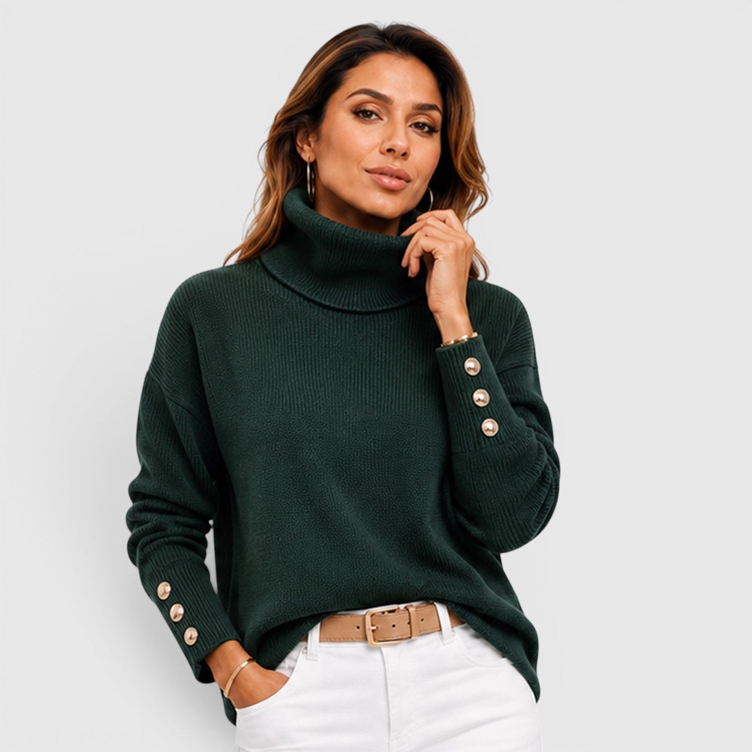 Monvaline | Women's Soft Knit Warm Roll Neck Jumper