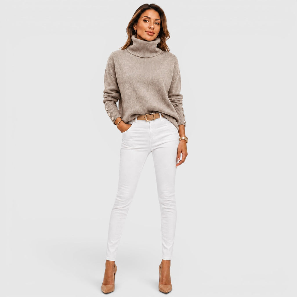 Monvaline | Women's Soft Knit Warm Roll Neck Jumper