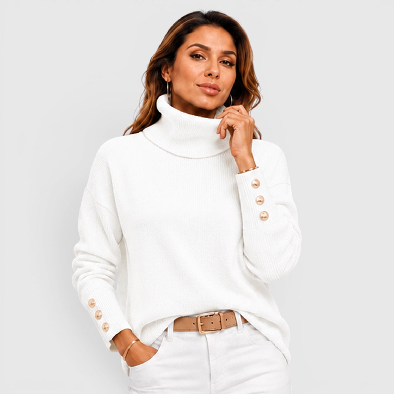 Monvaline | Women's Soft Knit Warm Roll Neck Jumper