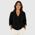 Monvaline | Women's Soft V-Neck Elegant Jumper for Everyday Wear