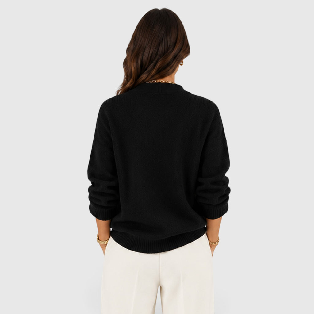 Monvaline | Women's Soft V-Neck Elegant Jumper for Everyday Wear