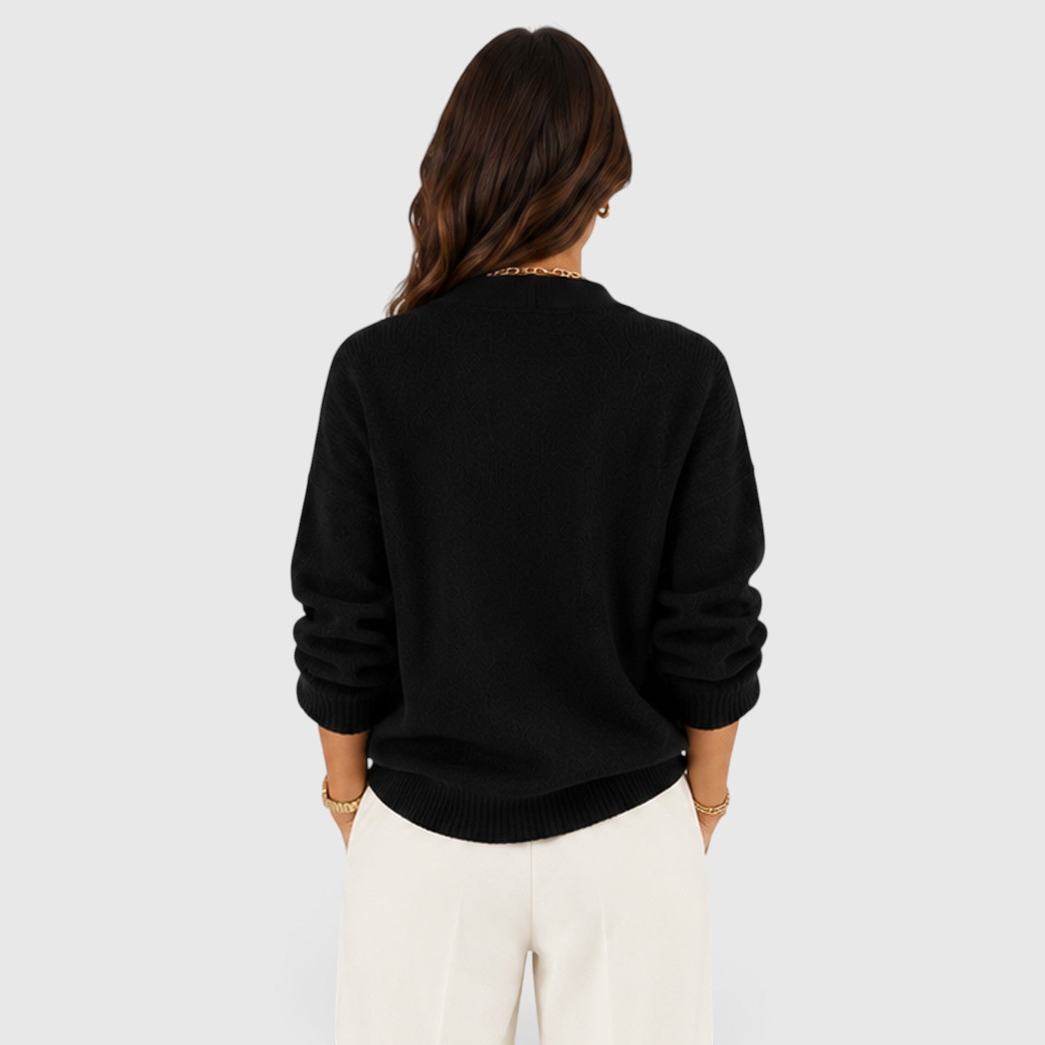 Monvaline | Women's Soft V-Neck Elegant Jumper for Everyday Wear