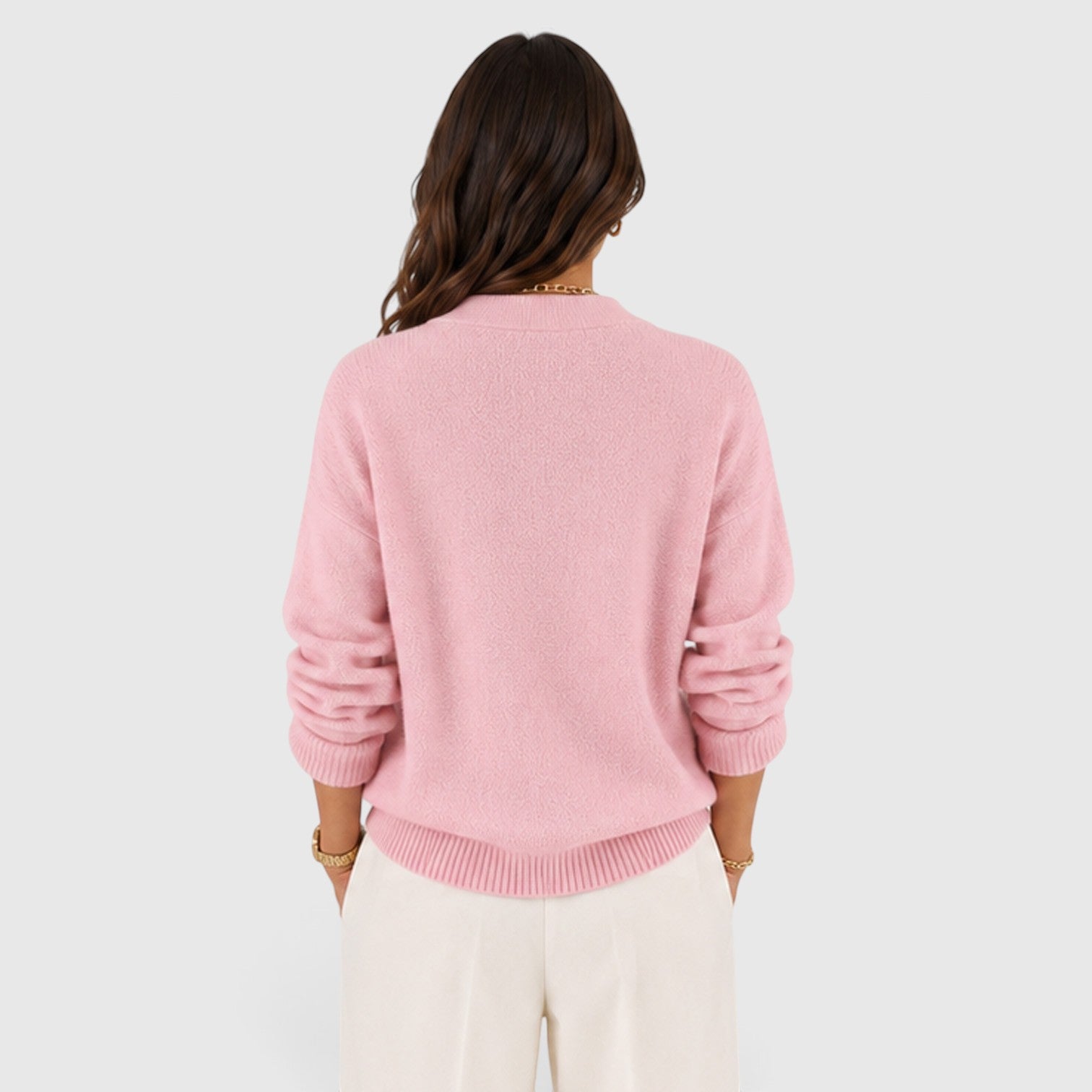 Monvaline | Women's Soft V-Neck Elegant Jumper for Everyday Wear
