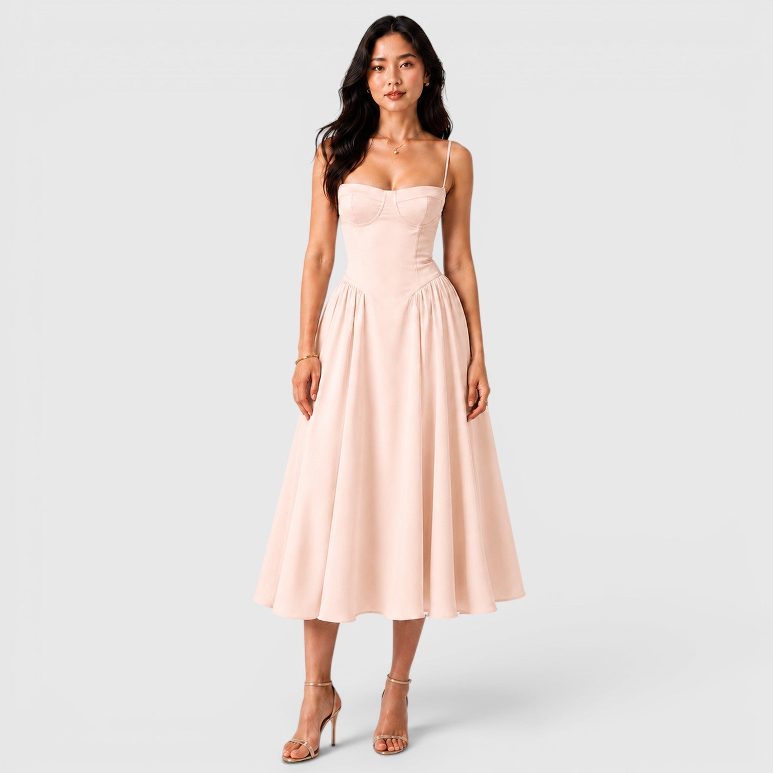 Monvaline | Women's Spaghetti Strap Dress for Summer Evening Events