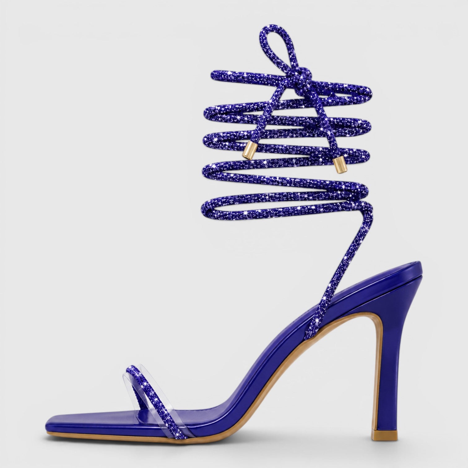 Monvaline | Women's Strappy Stiletto Sandals Square Toe Evening Heels