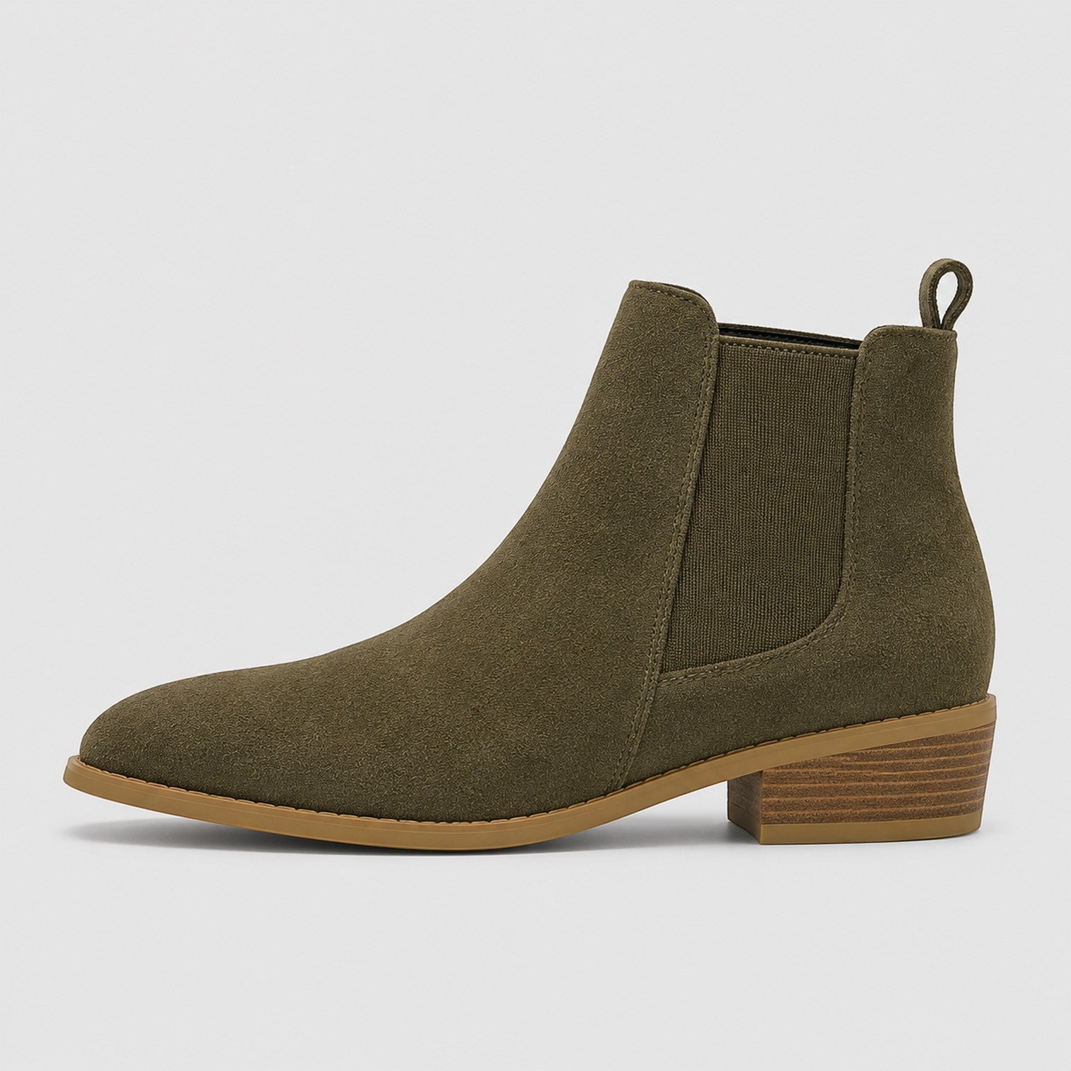 Monvaline | Women's Suede Ankle Boots Mid Heel for Smart Casual Outfits
