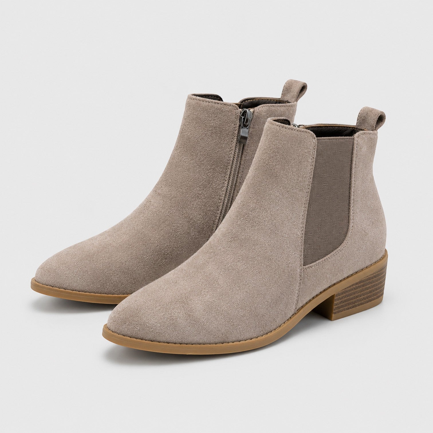 Monvaline | Women's Suede Ankle Boots Mid Heel for Smart Casual Outfits