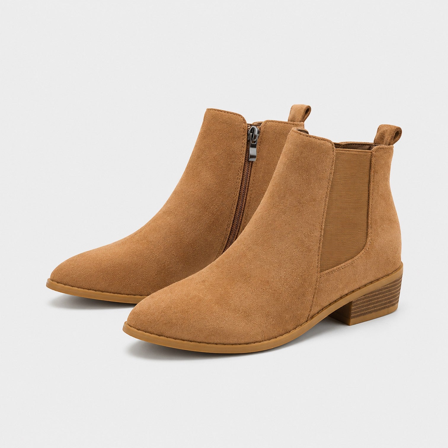 Monvaline | Women's Suede Ankle Boots Mid Heel for Smart Casual Outfits