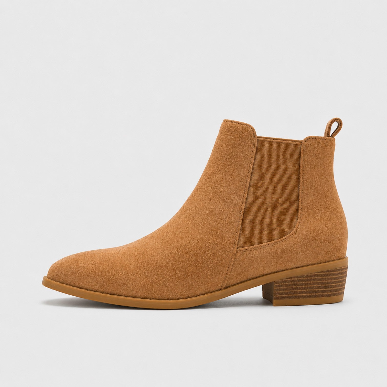 Monvaline | Women's Suede Ankle Boots Mid Heel for Smart Casual Outfits