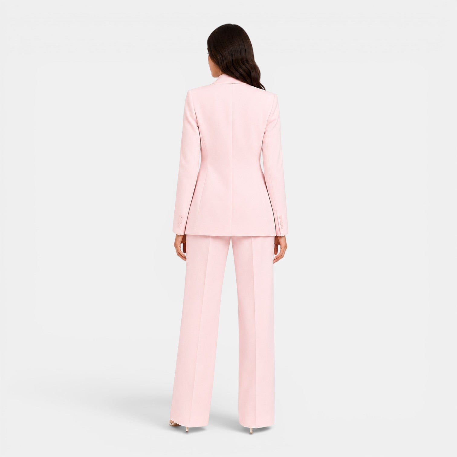 Monvaline | Women's Tailored Blazer and Wide Leg Trousers Office Suit Set