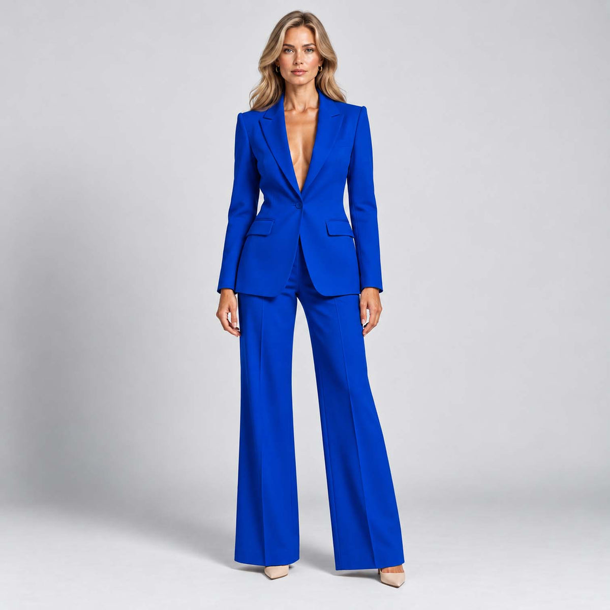 Monvaline | Women's Tailored Blazer & Wide Leg Trouser Co-Ord Set