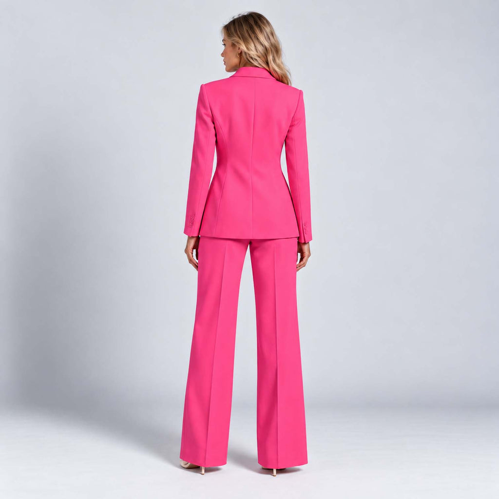 Monvaline | Women's Tailored Blazer & Wide Leg Trouser Co-Ord Set