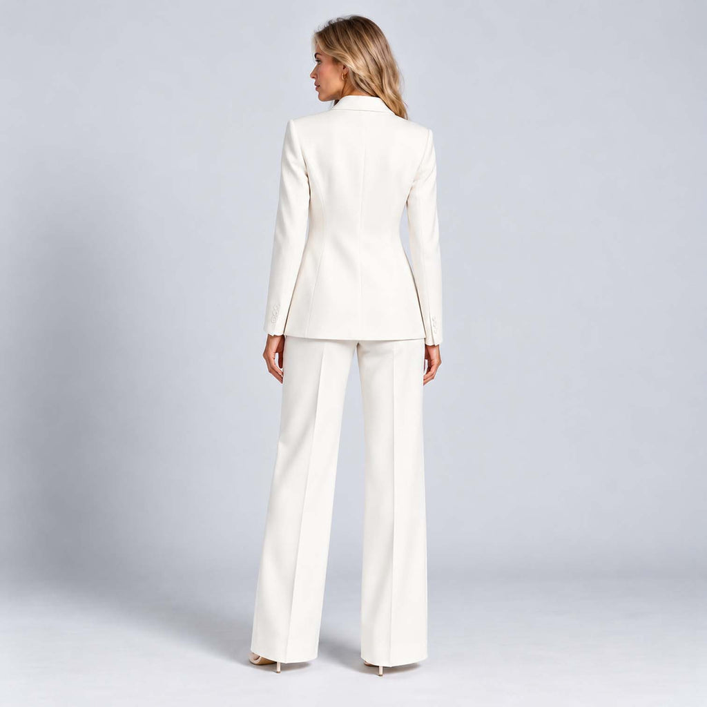 Monvaline | Women's Tailored Blazer & Wide Leg Trouser Co-Ord Set