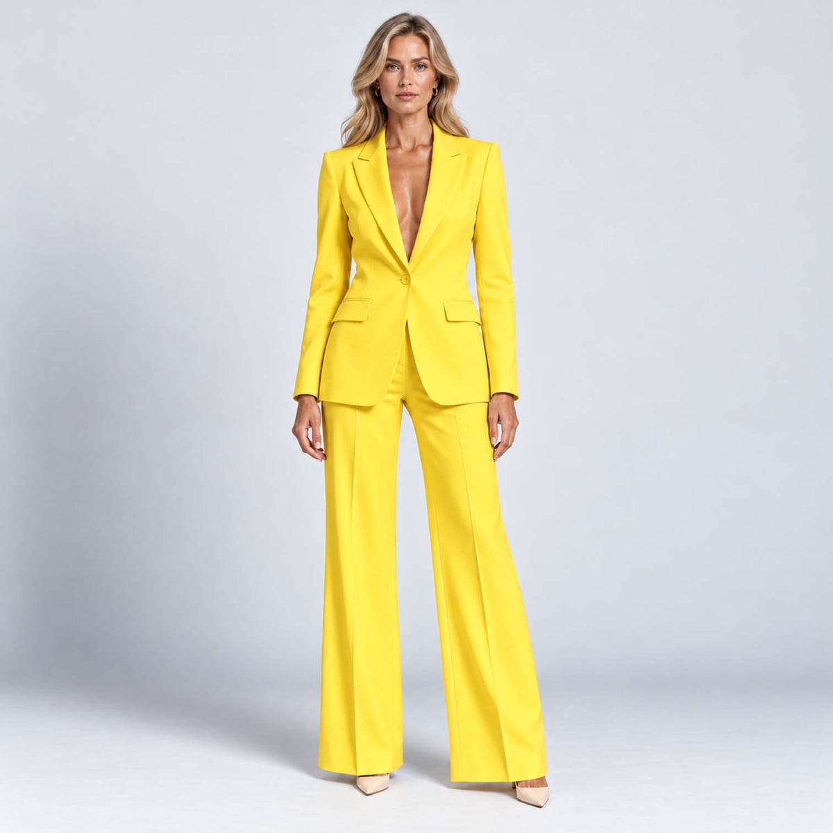 Monvaline | Women's Tailored Blazer & Wide Leg Trouser Co-Ord Set
