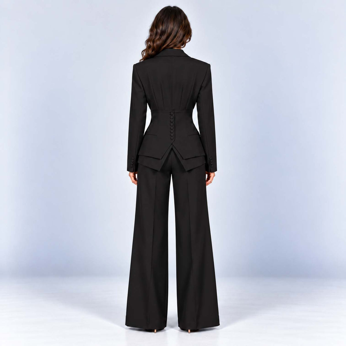 Monvaline | Women's Tailored Three-Piece Suit with Wide-Leg Trousers