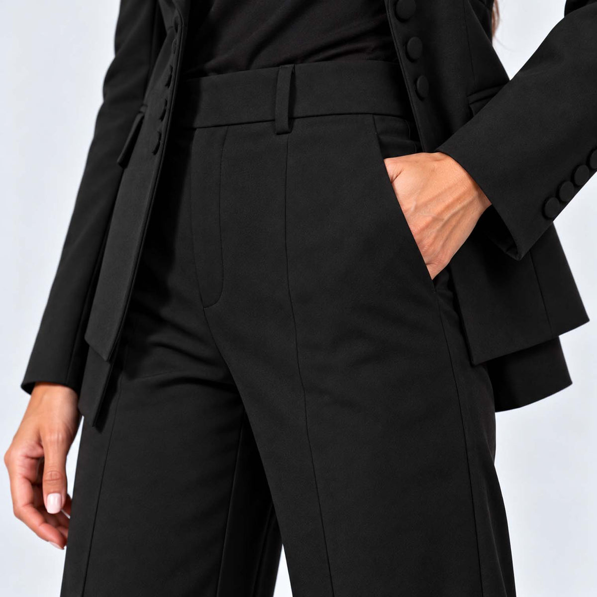 Monvaline | Women's Tailored Three-Piece Suit with Wide-Leg Trousers