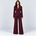 Monvaline | Women's Tailored Three-Piece Suit with Wide-Leg Trousers