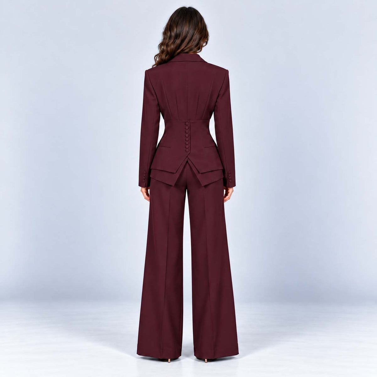 Monvaline | Women's Tailored Three-Piece Suit with Wide-Leg Trousers