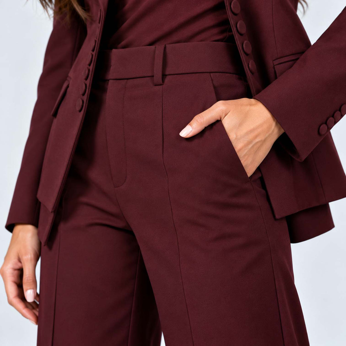 Monvaline | Women's Tailored Three-Piece Suit with Wide-Leg Trousers
