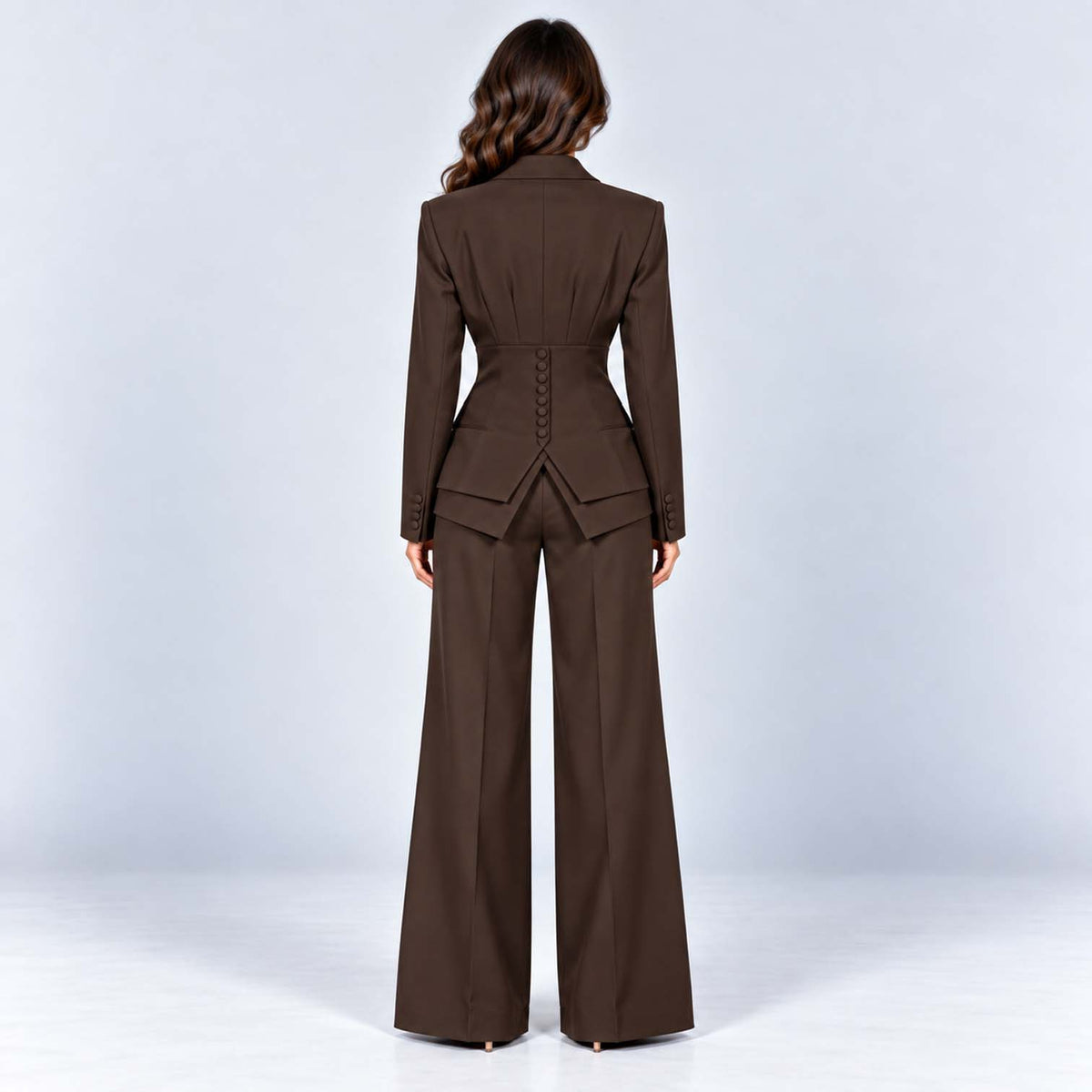 Monvaline | Women's Tailored Three-Piece Suit with Wide-Leg Trousers