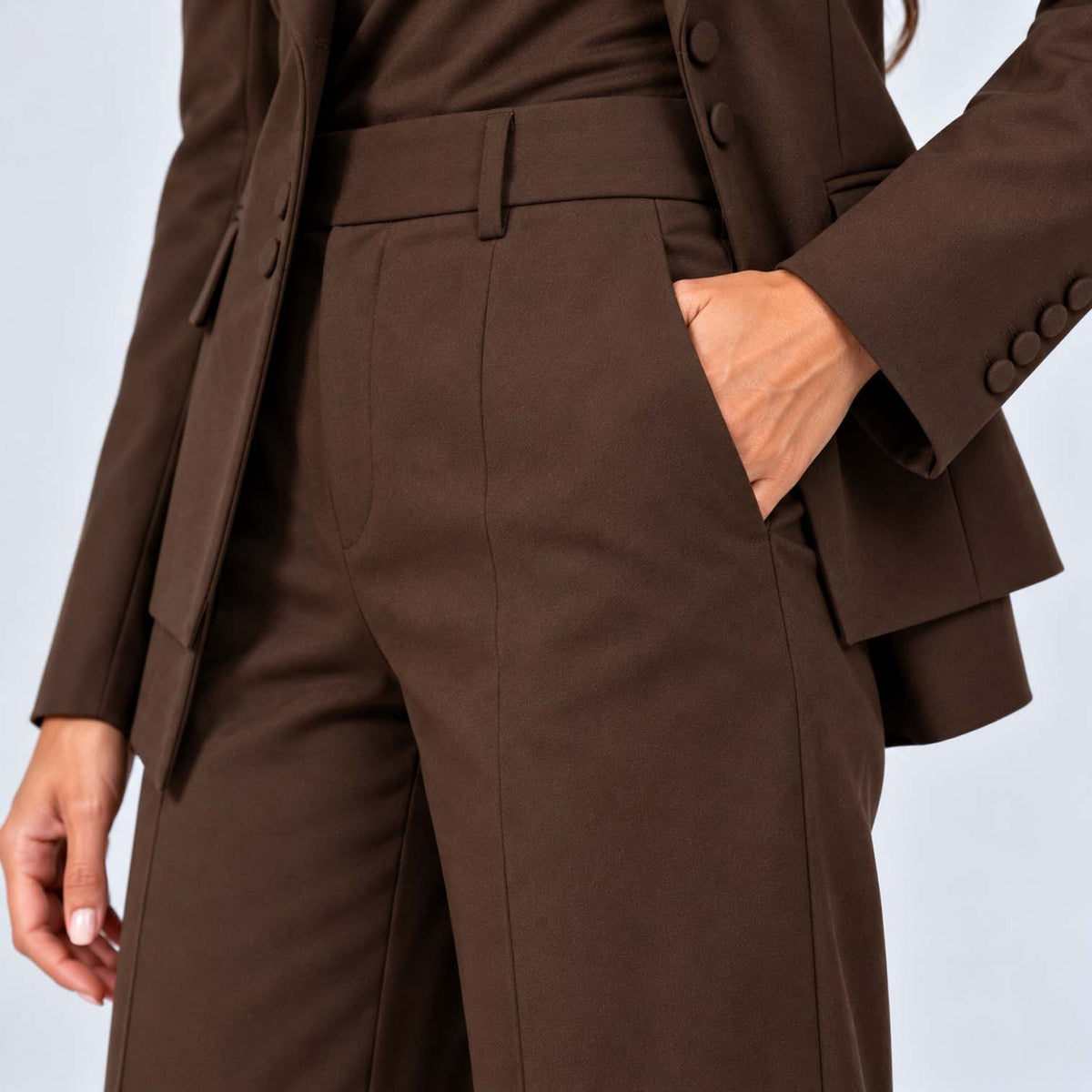 Monvaline | Women's Tailored Three-Piece Suit with Wide-Leg Trousers