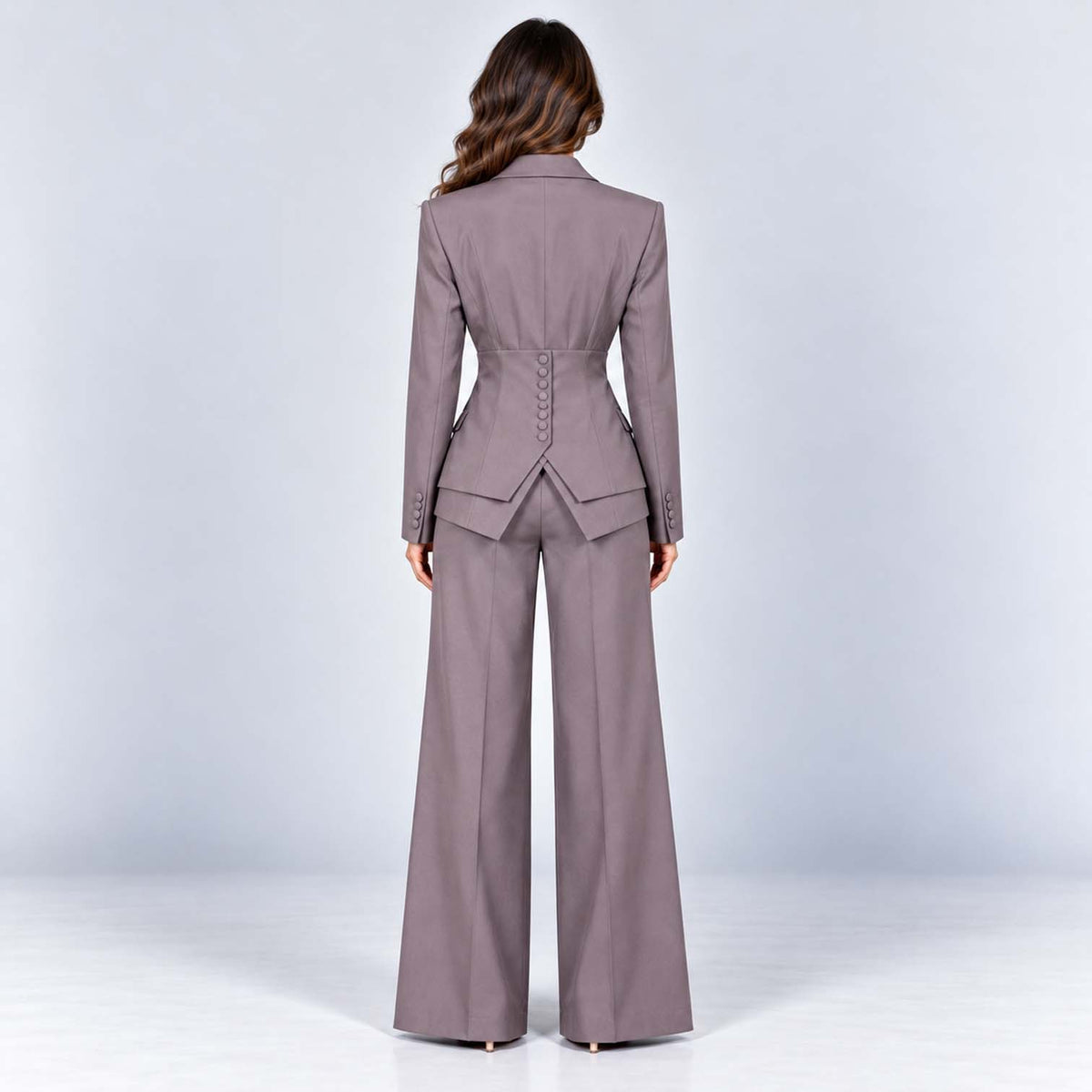 Monvaline | Women's Tailored Three-Piece Suit with Wide-Leg Trousers