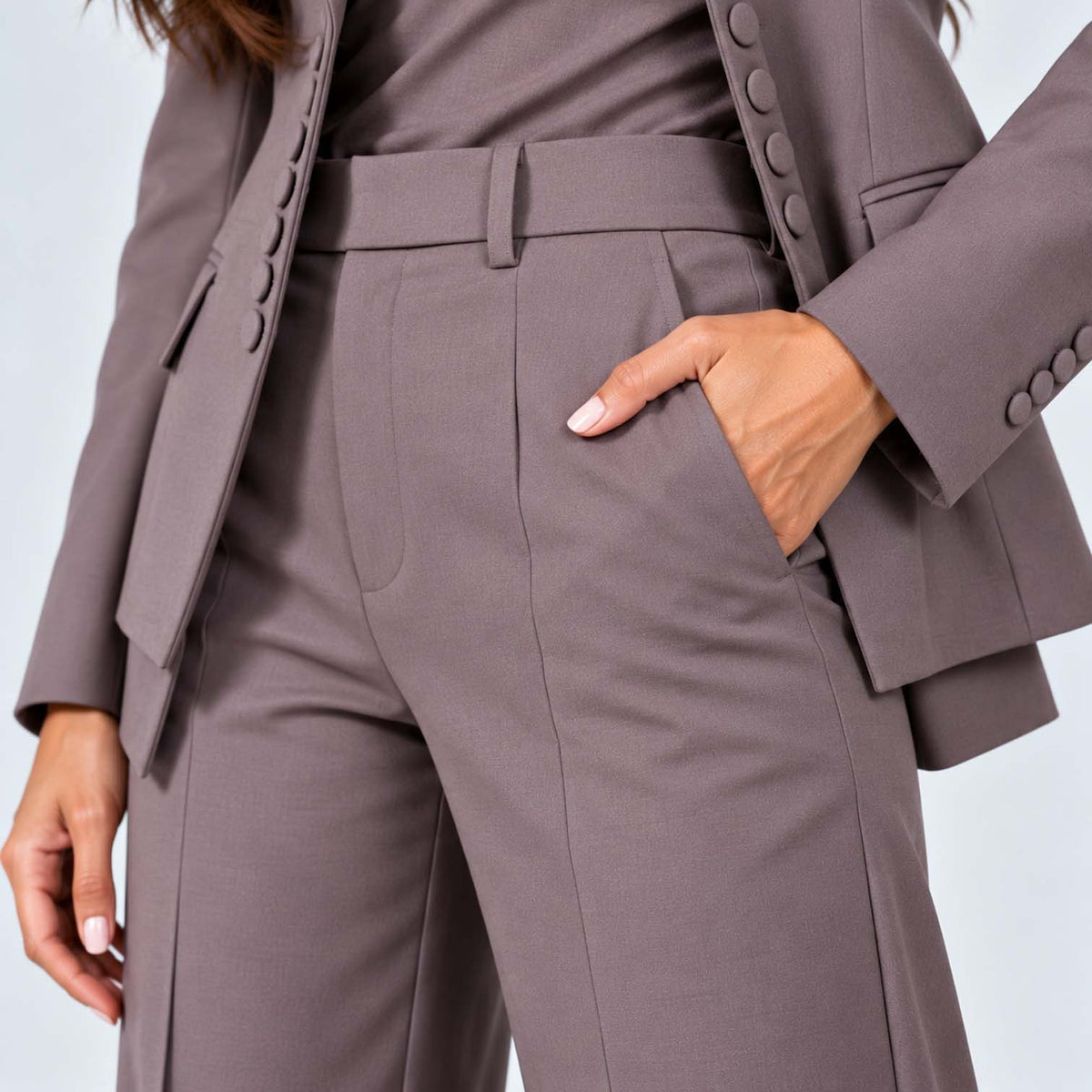 Monvaline | Women's Tailored Three-Piece Suit with Wide-Leg Trousers