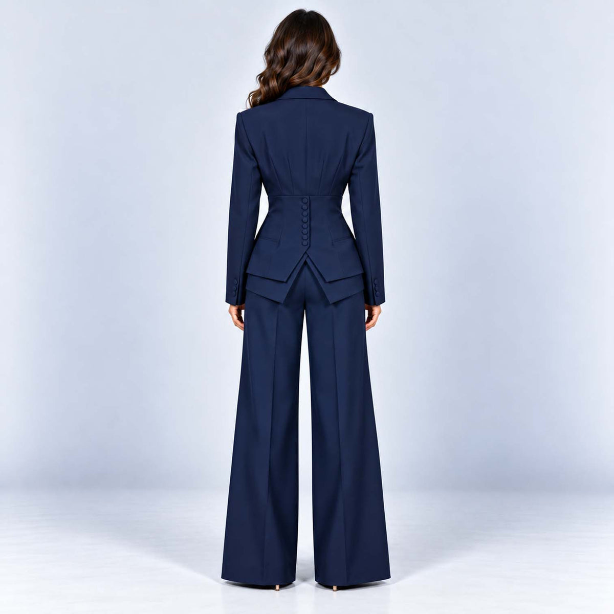 Monvaline | Women's Tailored Three-Piece Suit with Wide-Leg Trousers