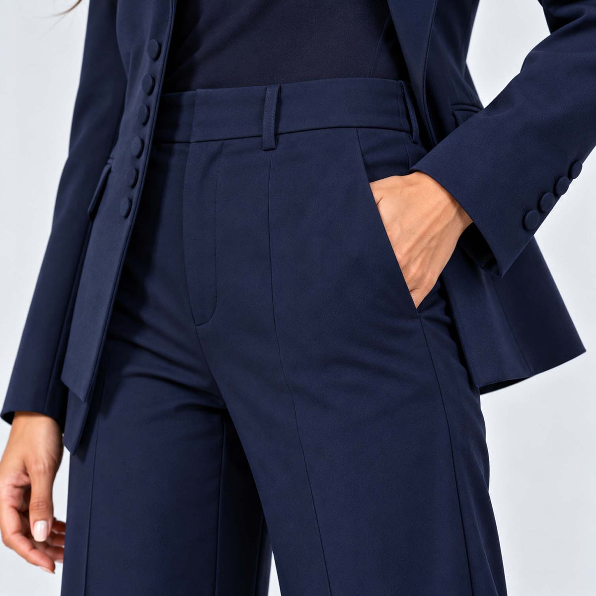 Monvaline | Women's Tailored Three-Piece Suit with Wide-Leg Trousers