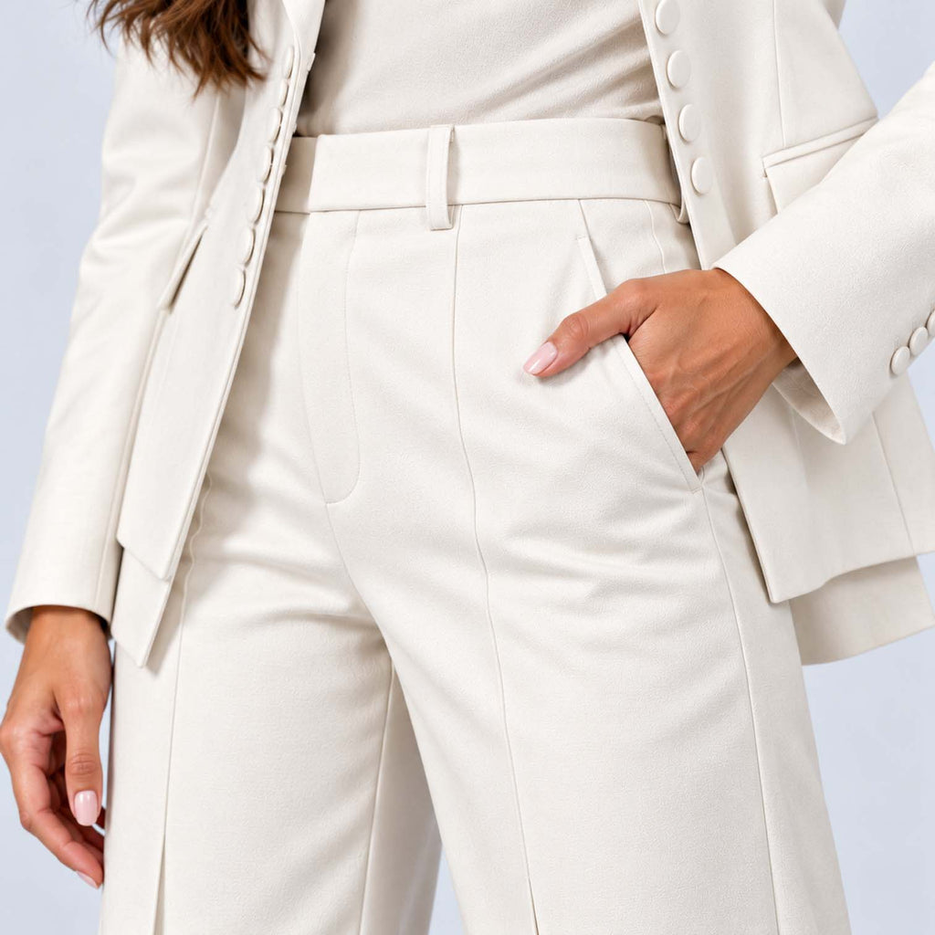 Monvaline | Women's Tailored Three-Piece Suit with Wide-Leg Trousers