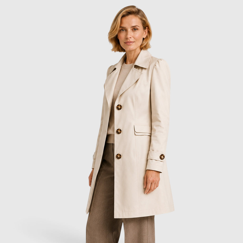 Monvaline | Women's Tailored Trench Coat – Mid Length