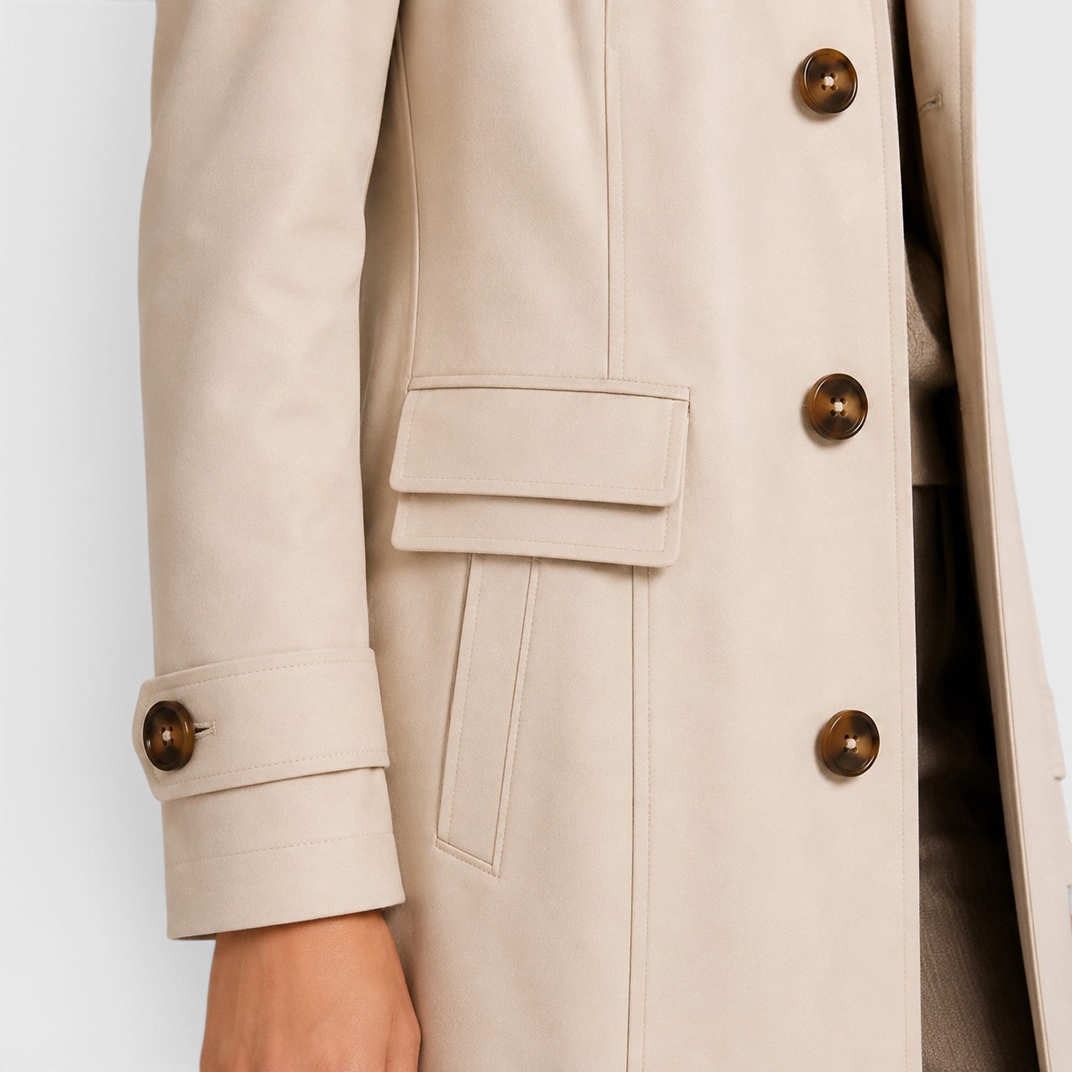 Monvaline | Women's Tailored Trench Coat – Mid Length