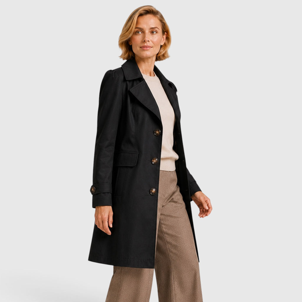 Monvaline | Women's Tailored Trench Coat – Mid Length
