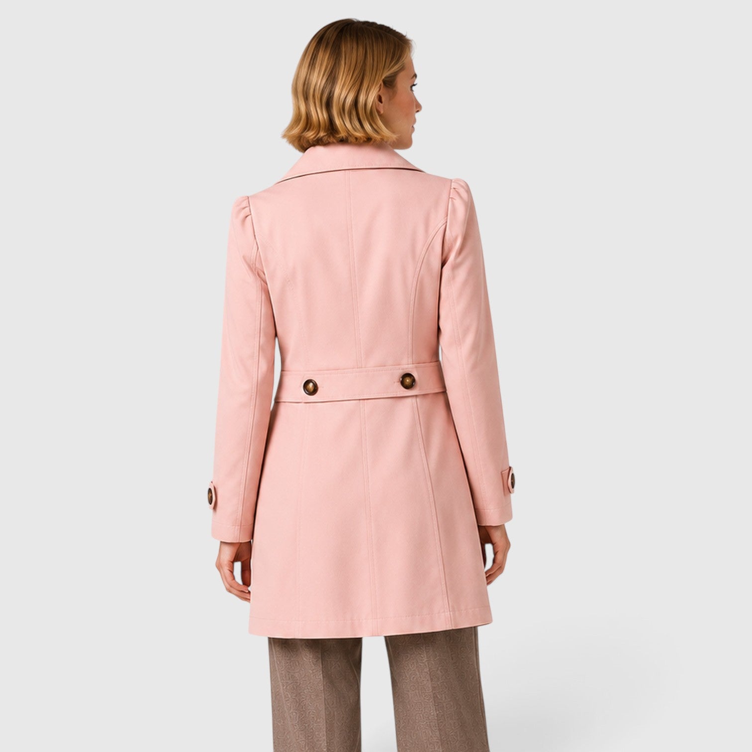 Monvaline | Women's Tailored Trench Coat – Mid Length