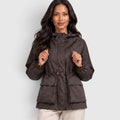 Women's Water Resistant Rain Jacket – Hooded Drawstring Waist